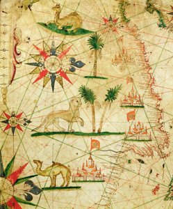 Afrikas nordkyst, fra et nautisk atlas, 1651 (blæk på vellum) (detalje fra 330922)